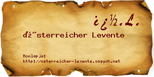 Österreicher Levente névjegykártya