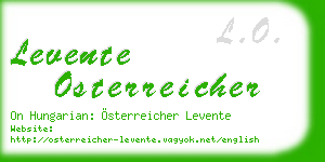 levente osterreicher business card